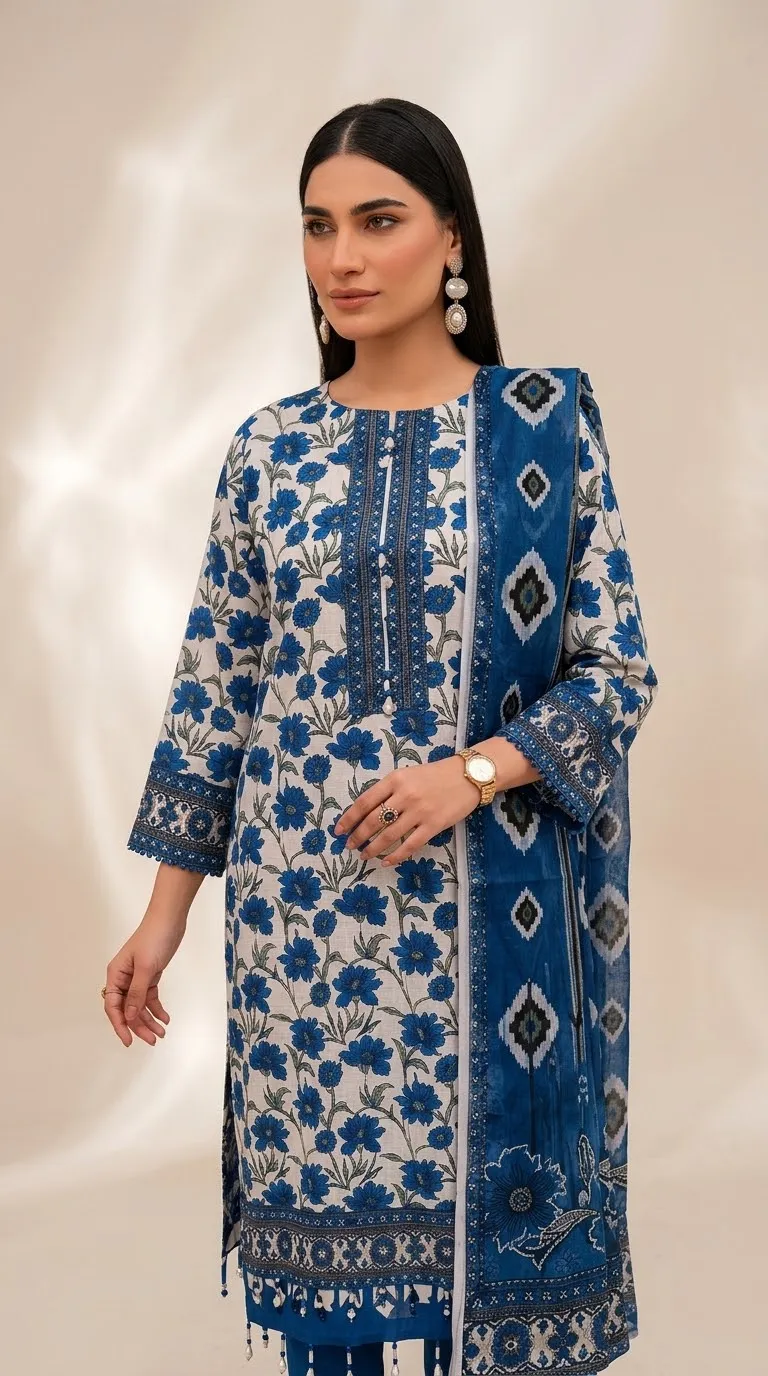 3 Piece - Digital Printed Lawn Suit