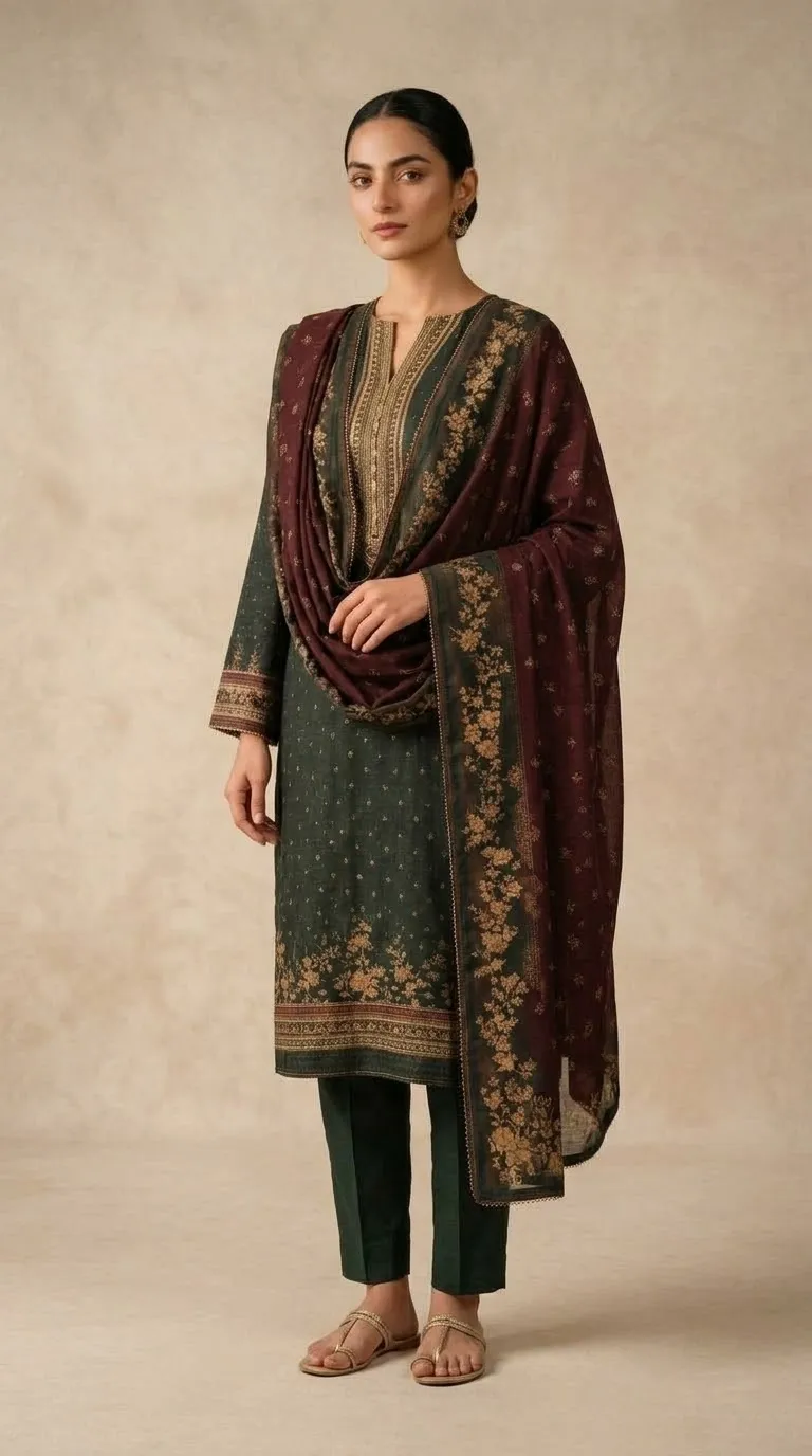 3 Piece - Digital Printed Lawn Suit