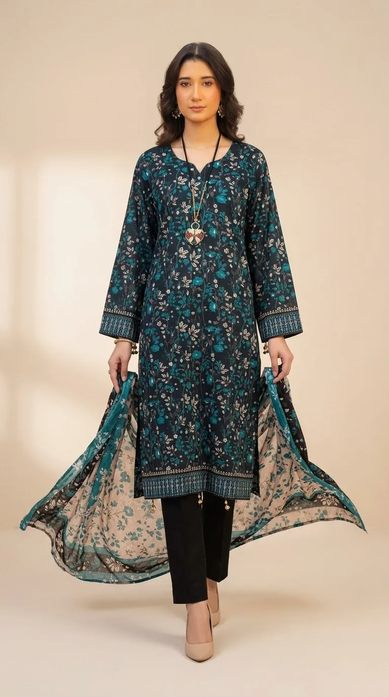 3 Piece - Digital Printed Lawn Suit
