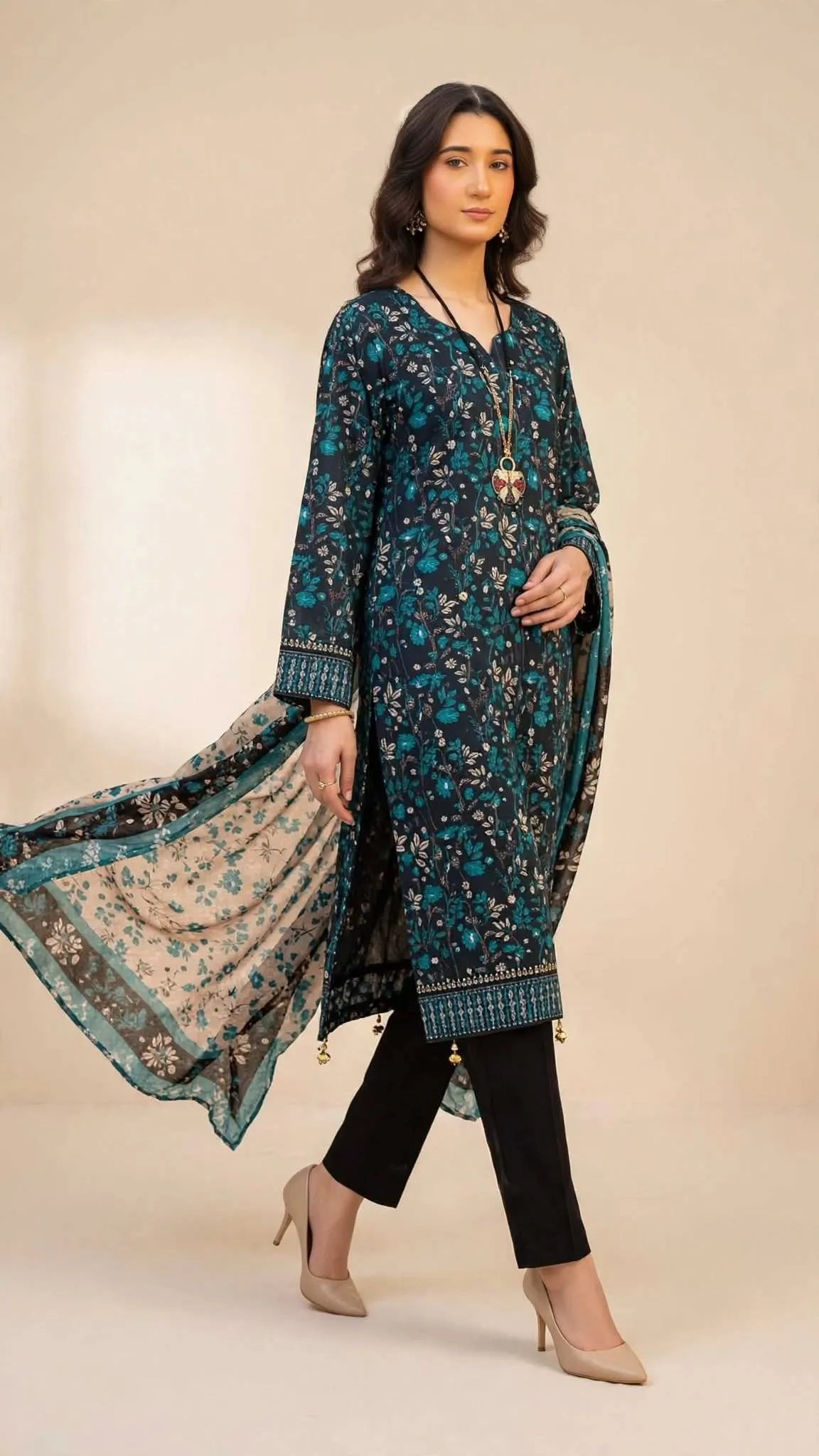 3 Piece - Digital Printed Lawn Suit detail
